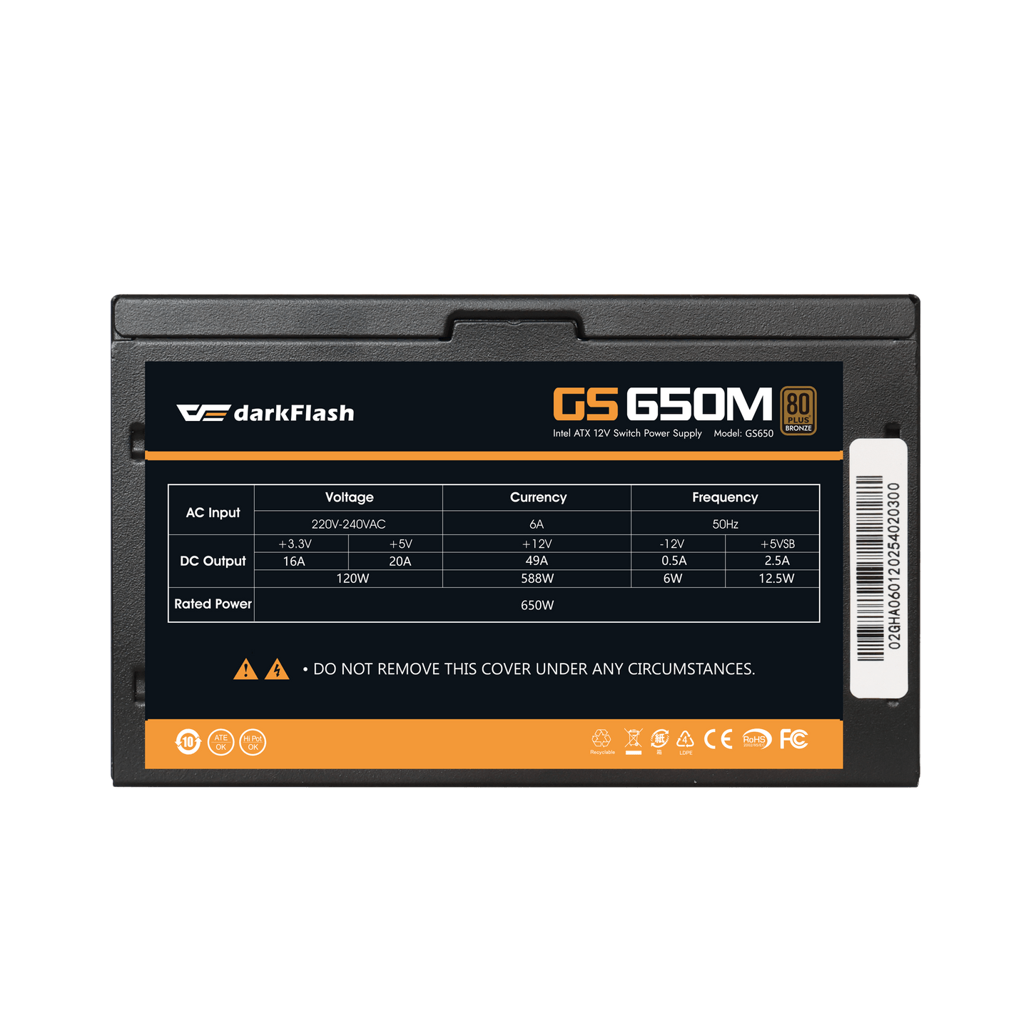 darkFlash GS650 650W 80+ Bronze PSU