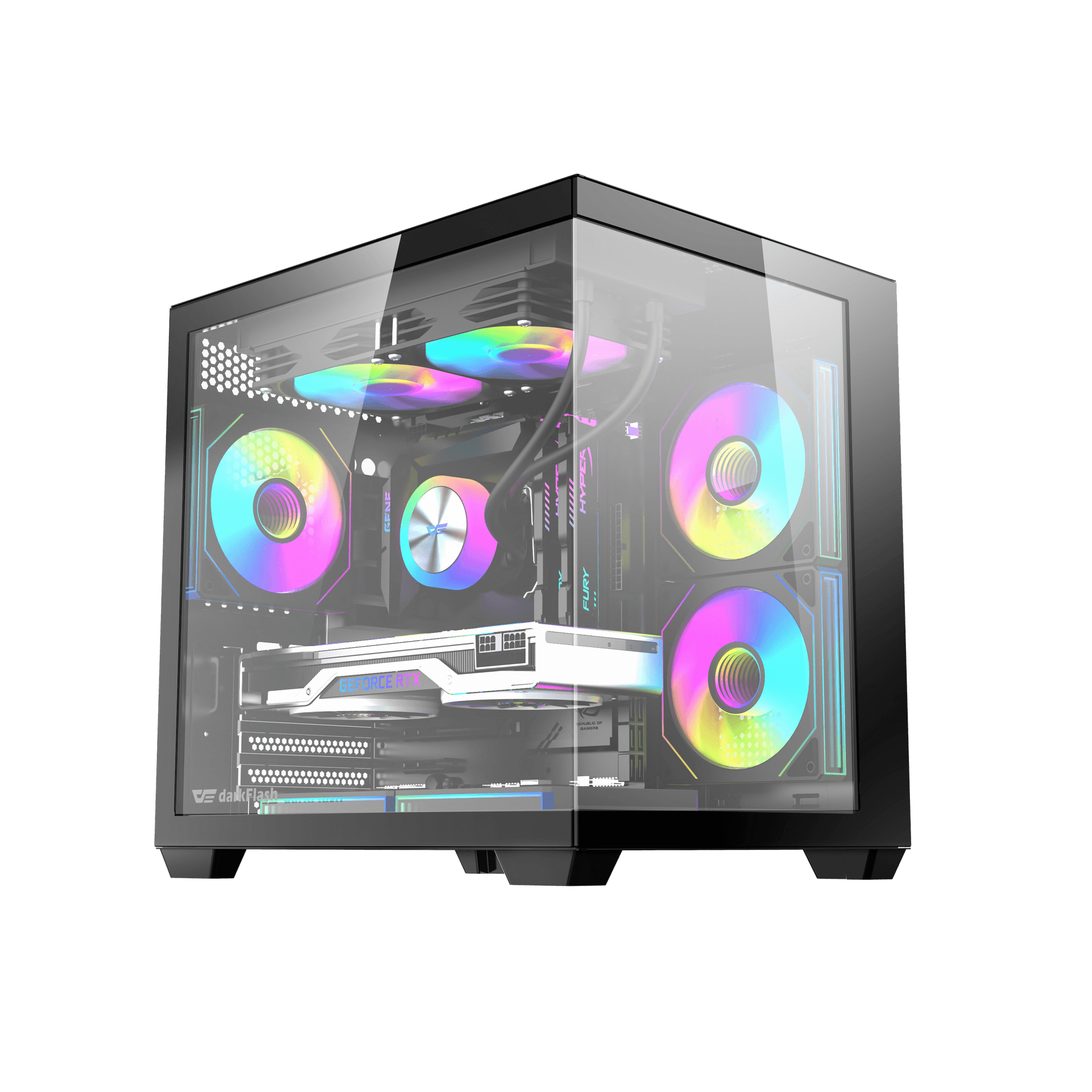 darkFlash B275 PRO MATX PC Case (Black / White) – Kilat Computers ...