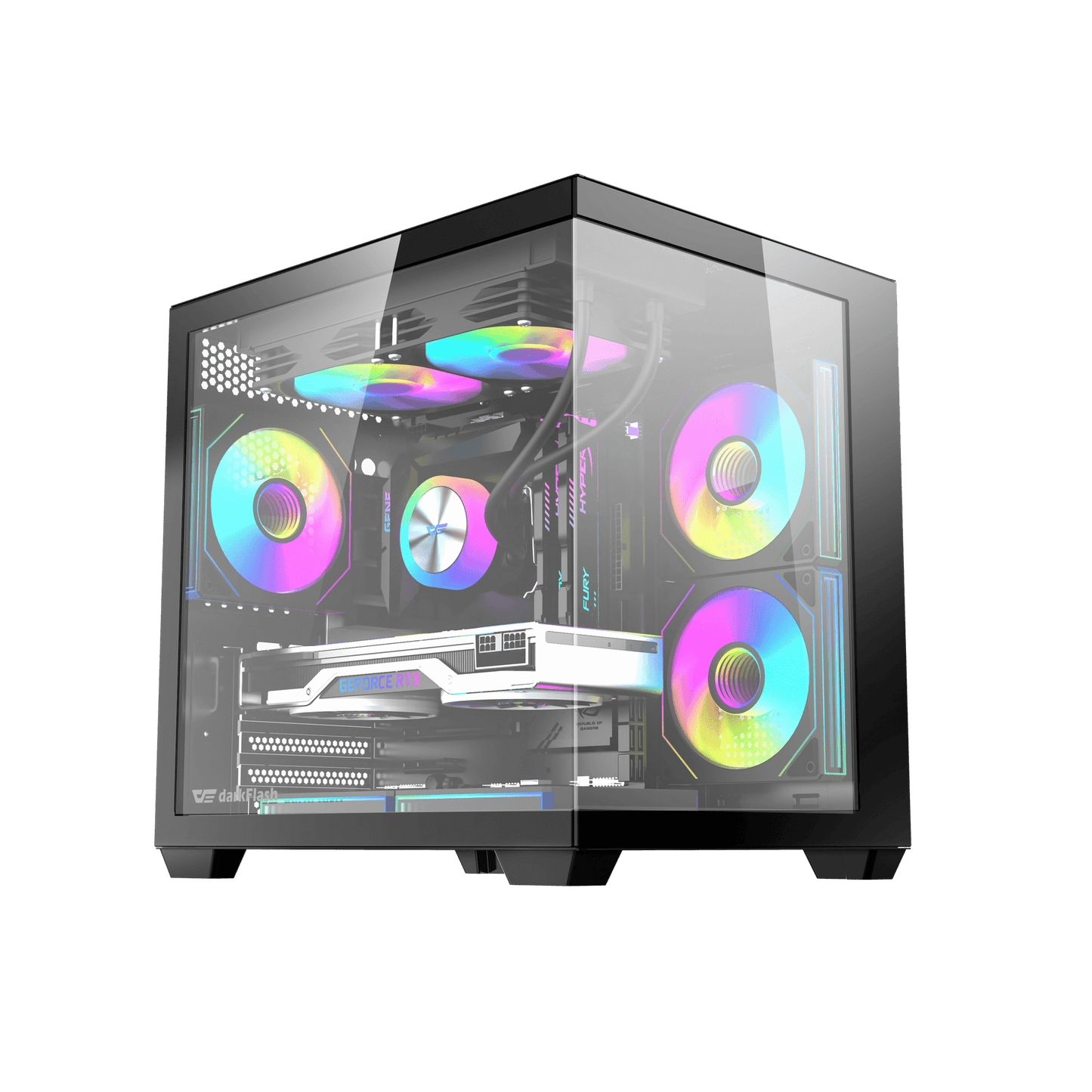 darkFlash B275 PRO MATX PC Case (Black / White)