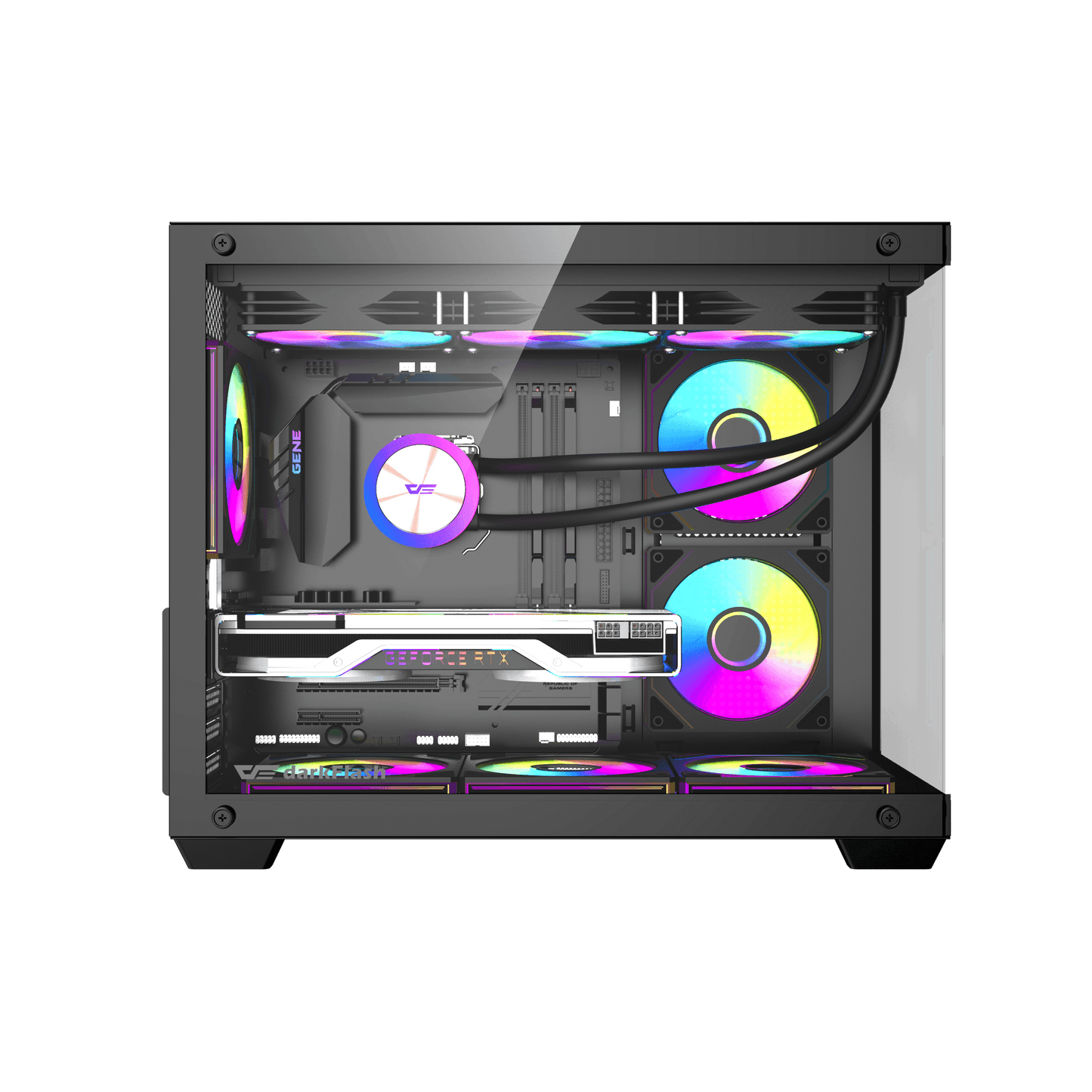 darkFlash B275 PRO MATX PC Case (Black / White)